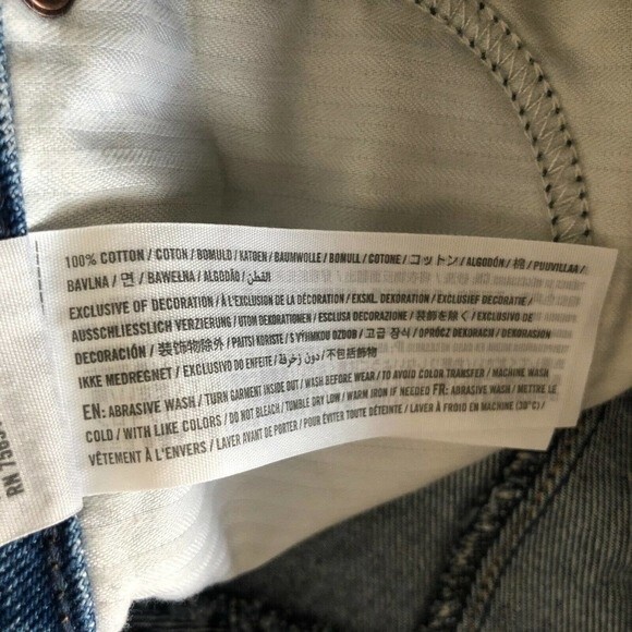 Abercrombie & Fitch Denim Skirt Patchwork  Jean Raw Hem Size 28 / 6 Medium - Picture 6 of 6